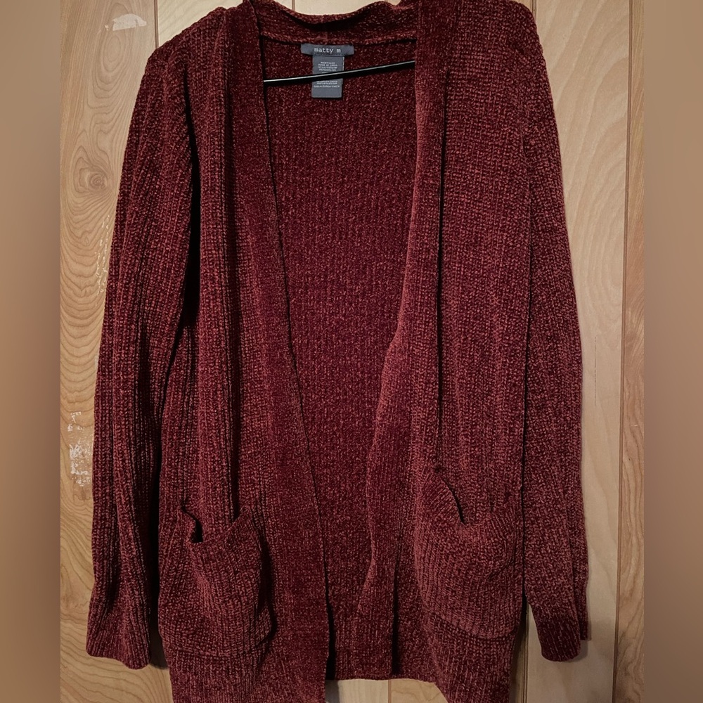 Matty M. maroon Cardigan